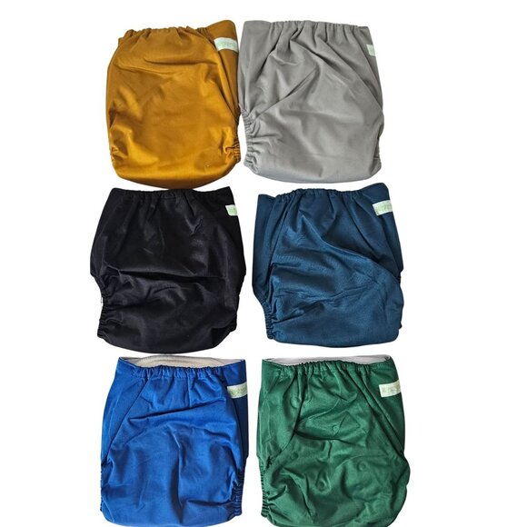 Adjustable Reusable Cloth Diapers 6 Pack W/Bamboo Inserts From Birth to Training - Picture 6 of 10
